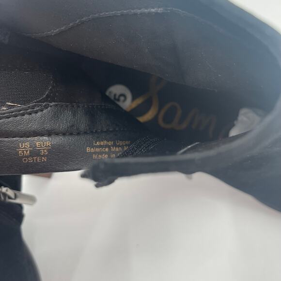 NEW SAM EDELMAN Boots Size 5 Osten Ankle Booties Suede Black Heeled Heels NWOT - Picture 12 of 15